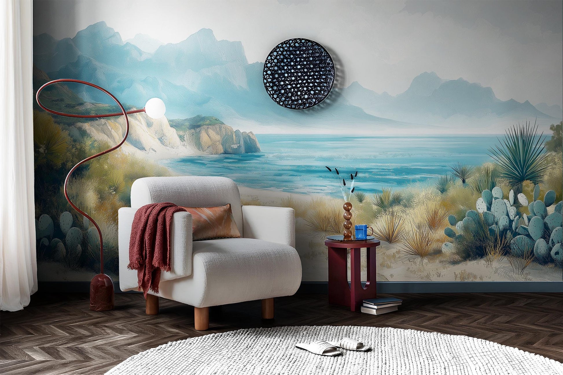 Southwestern Desert Beach Sand Coastal Wallpaper – detail view, Golden Era Walls