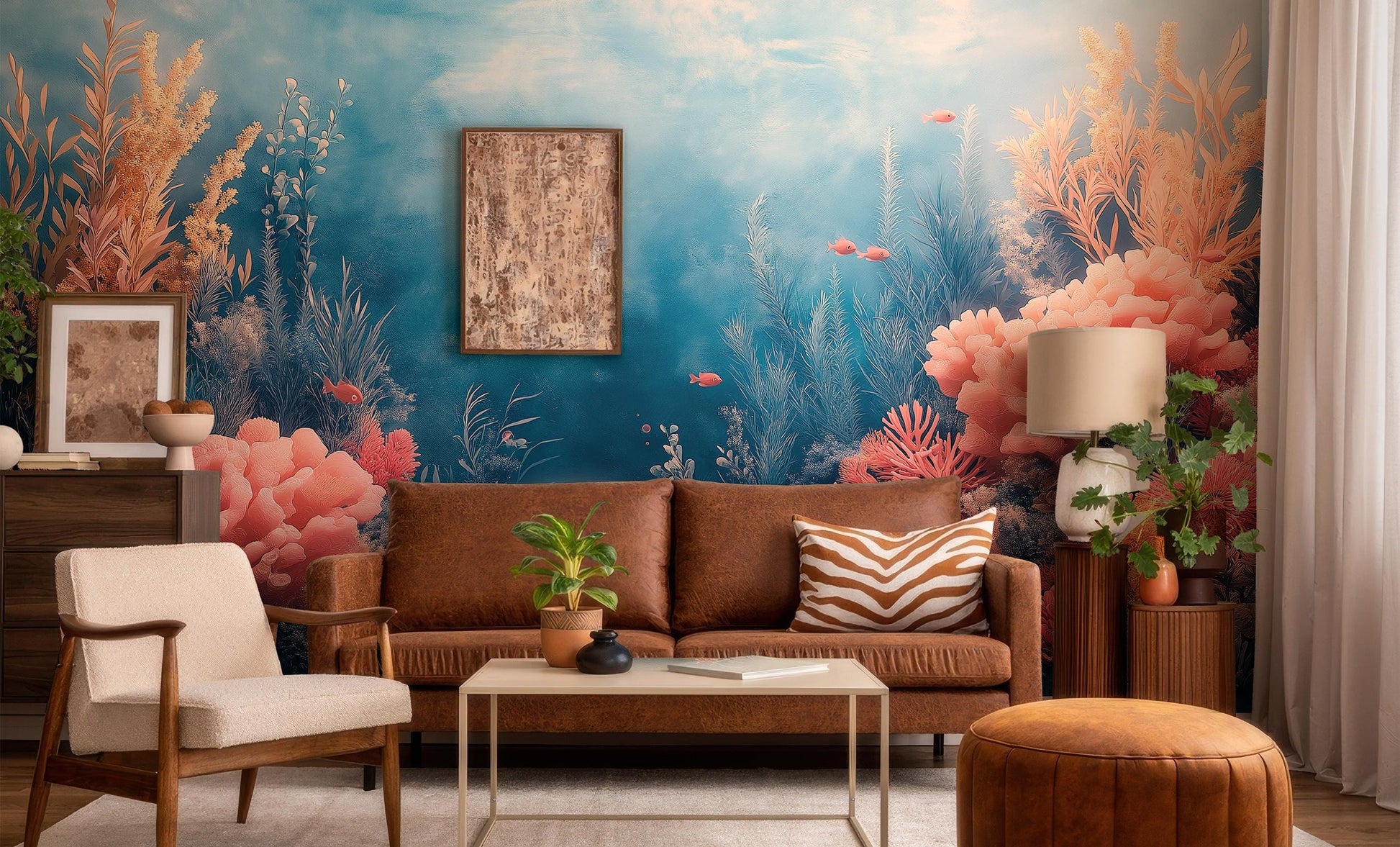 Underwater Coral Reef Ocean Tropical Wallpaper – scale reference, Golden Era Walls