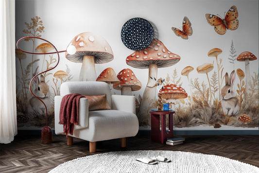 Whimsical Fairytale Magical Woodland Floral Wallpaper – detail view, Golden Era Walls