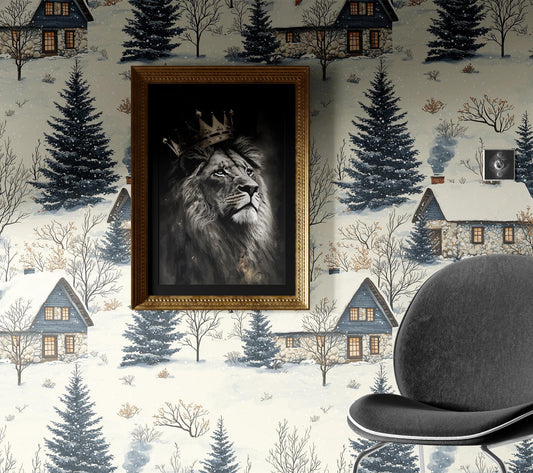 Winter Cabin Renter Friendly Coastal Wallpaper Pattern – detail view, Golden Era Walls