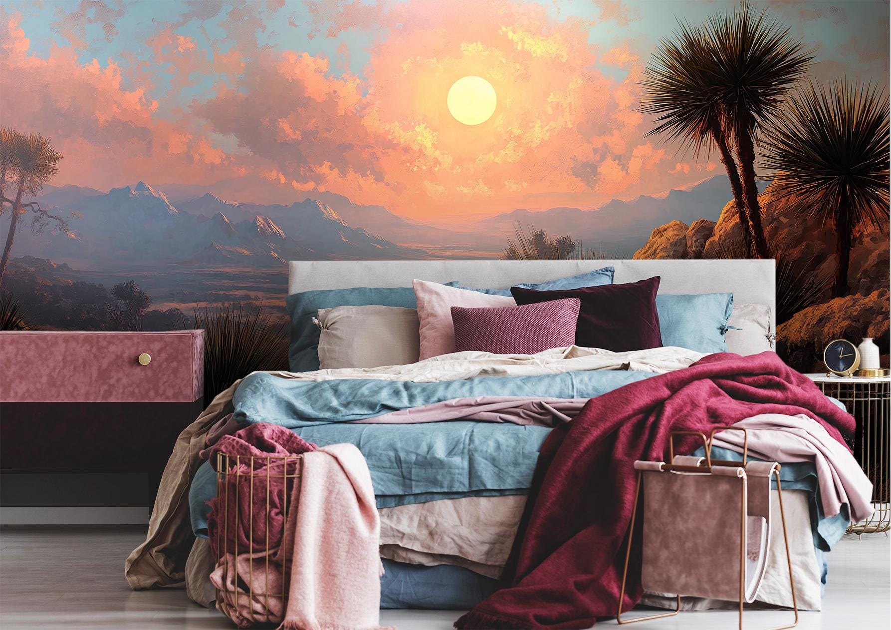 Desert Sunset Landscape Southwestern Wallpaper – alternate view, Golden Era Walls