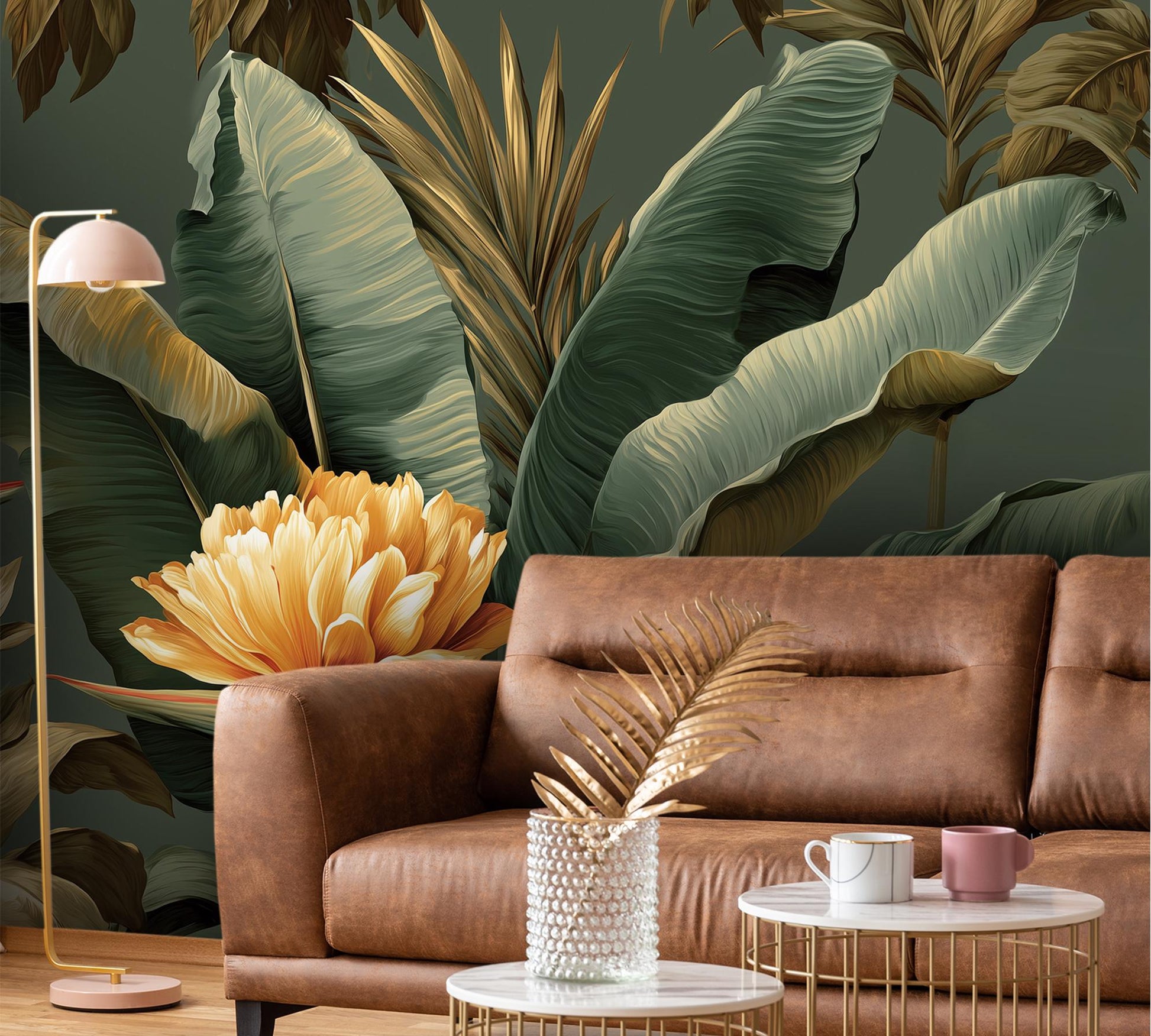 Botanical Rainforest Lush Green Floral Wallpaper – alternate view, Golden Era Walls