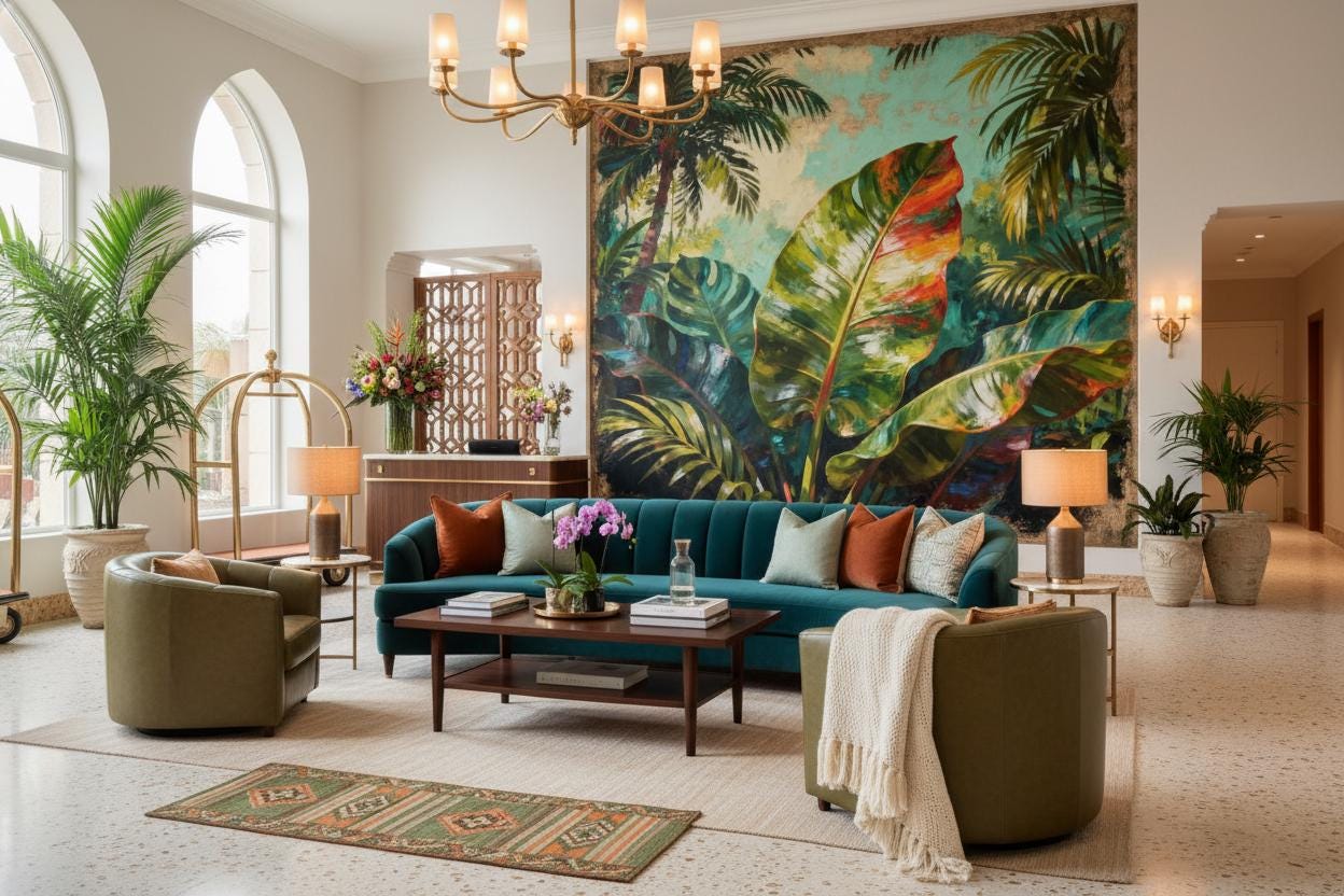Tropical Rainforest Non Woven Floral Wallpaper – alternate view, Golden Era Walls