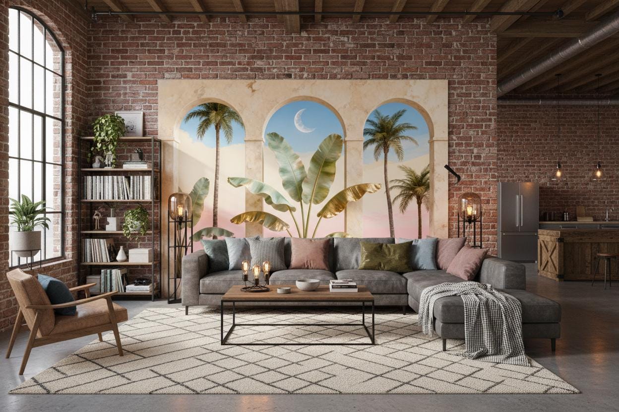 Luxury Arch Gold Leaves Tropical Wallpaper – alternate view, Golden Era Walls