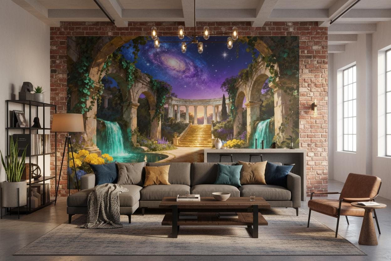 Dreamy Galaxy High End Wallpaper – scale reference, Golden Era Walls