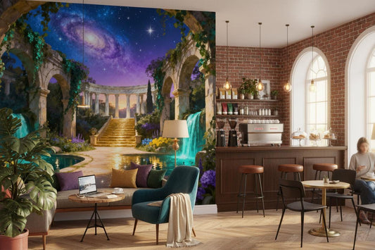 Dreamy Galaxy High End Wallpaper – peel and stick wallpaper mural, Golden Era Walls