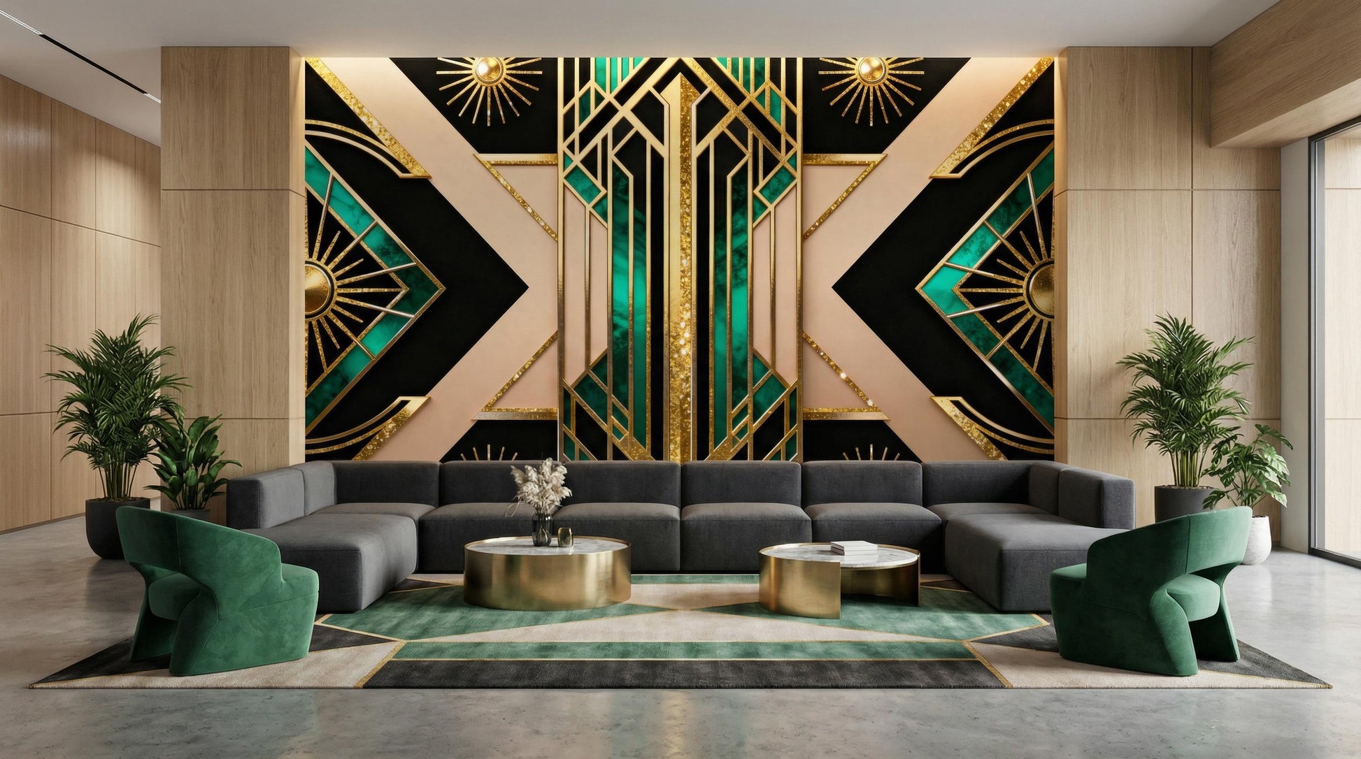 Dark Green Floral Moody Floral Wallpaper – alternate view, Golden Era Walls