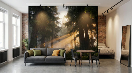 Forest Woodland Decor Biophilic Wallpaper – detail view, Golden Era Walls