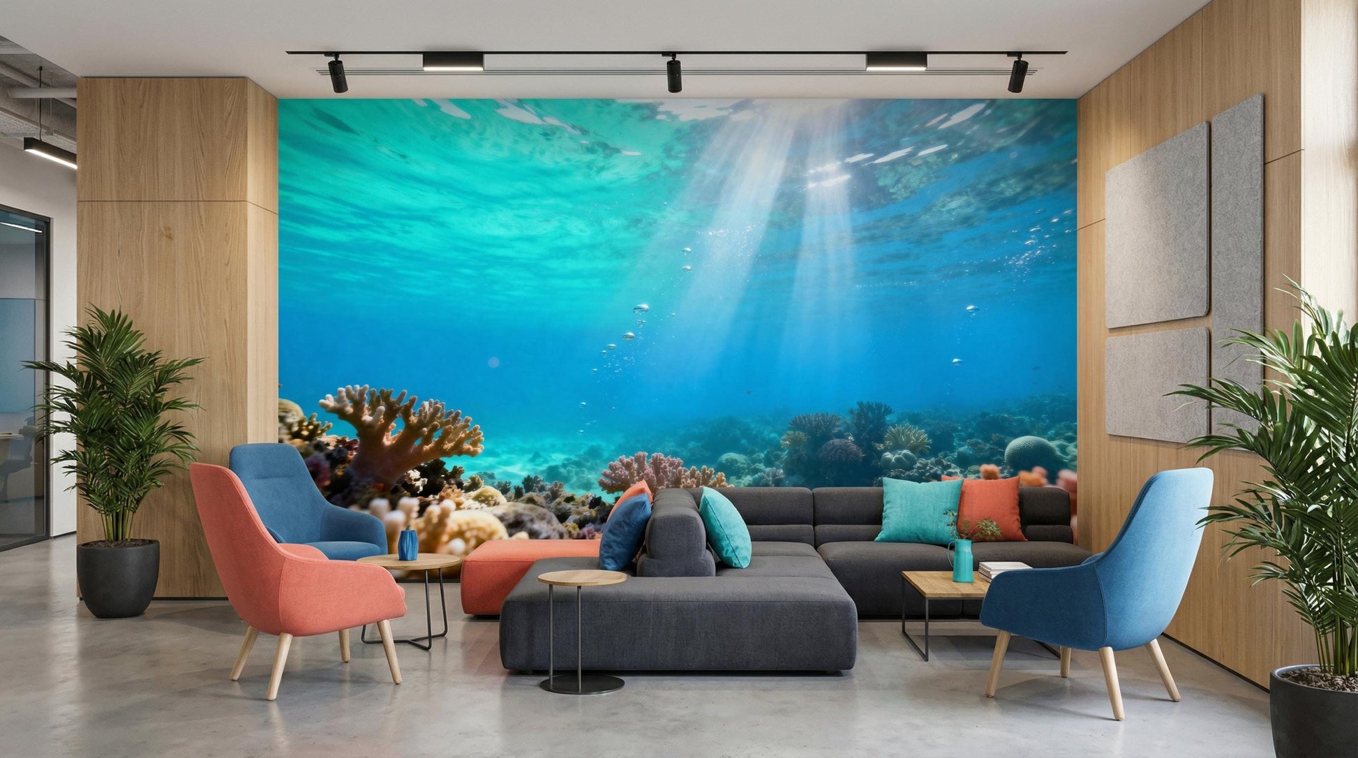 Underwater Coral Reef Tropical Tropical Wallpaper – scale reference, Golden Era Walls