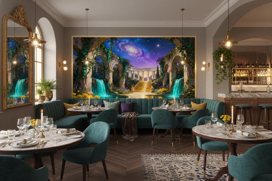 Dreamy Galaxy High End Wallpaper – lifestyle view, Golden Era Walls