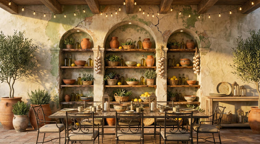 Mediterranean Kitchen Rustic Faux Marble Wallpaper – peel and stick wallpaper mural, Golden Era Walls