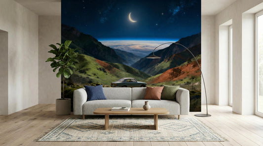 Dreamy Cosmic View Celestial Wallpaper – detail view, Golden Era Walls