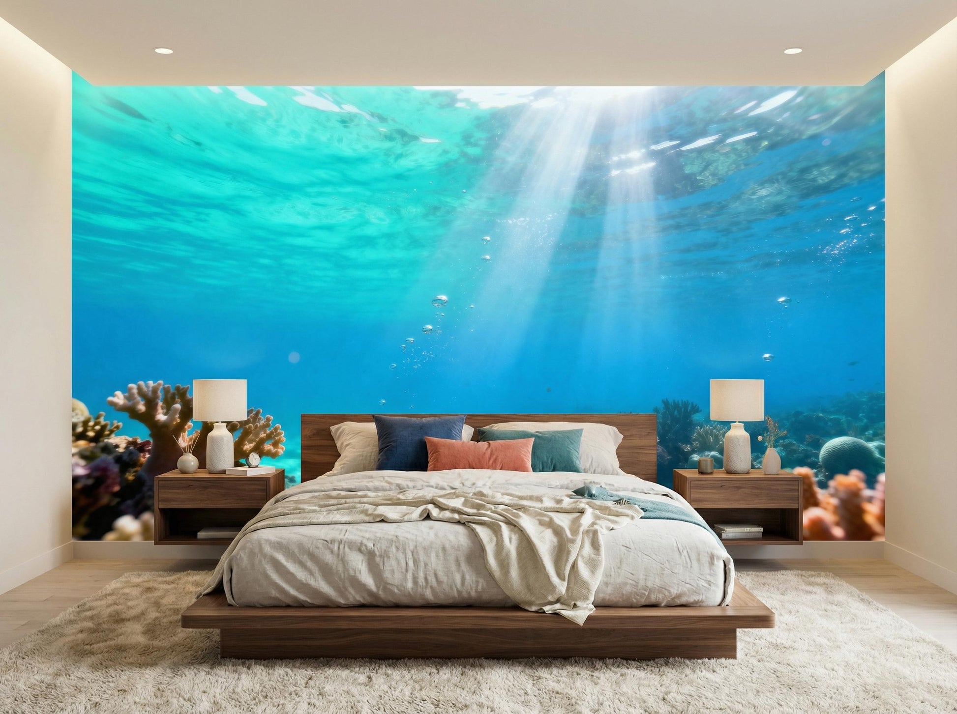 Underwater Coral Reef Tropical Tropical Wallpaper – room setting, Golden Era Walls