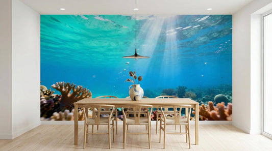 Underwater Coral Reef Tropical Tropical Wallpaper – lifestyle view, Golden Era Walls