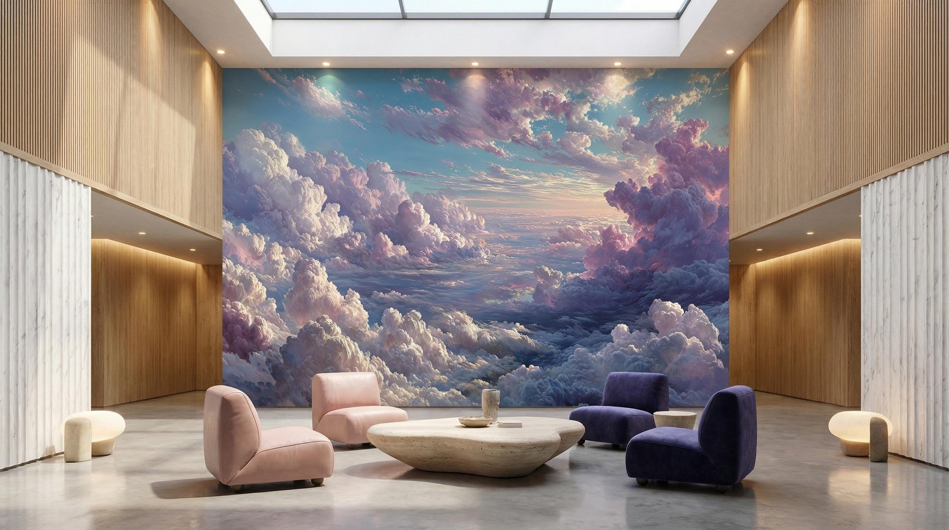 Soft Pink Purple Cloud Wallpaper – alternate view, Golden Era Walls