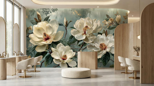 Vintage Oil Painting Style Floral Wallpaper – detail view, Golden Era Walls
