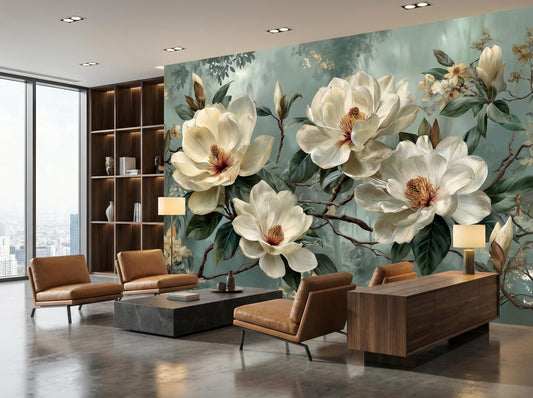 Vintage Oil Painting Style Floral Wallpaper – peel and stick wallpaper mural, Golden Era Walls