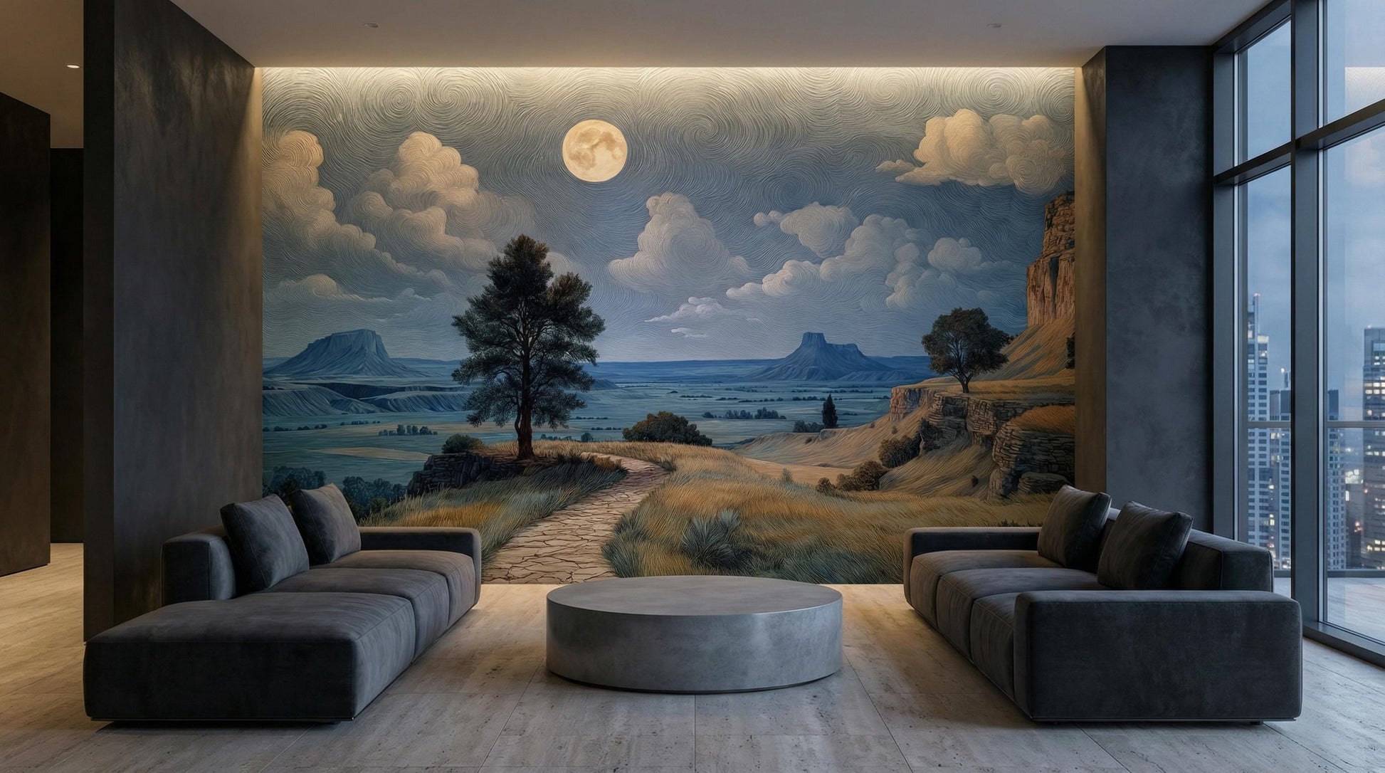 Moody Night Sky Starry Wallpaper – detail view, Golden Era Walls