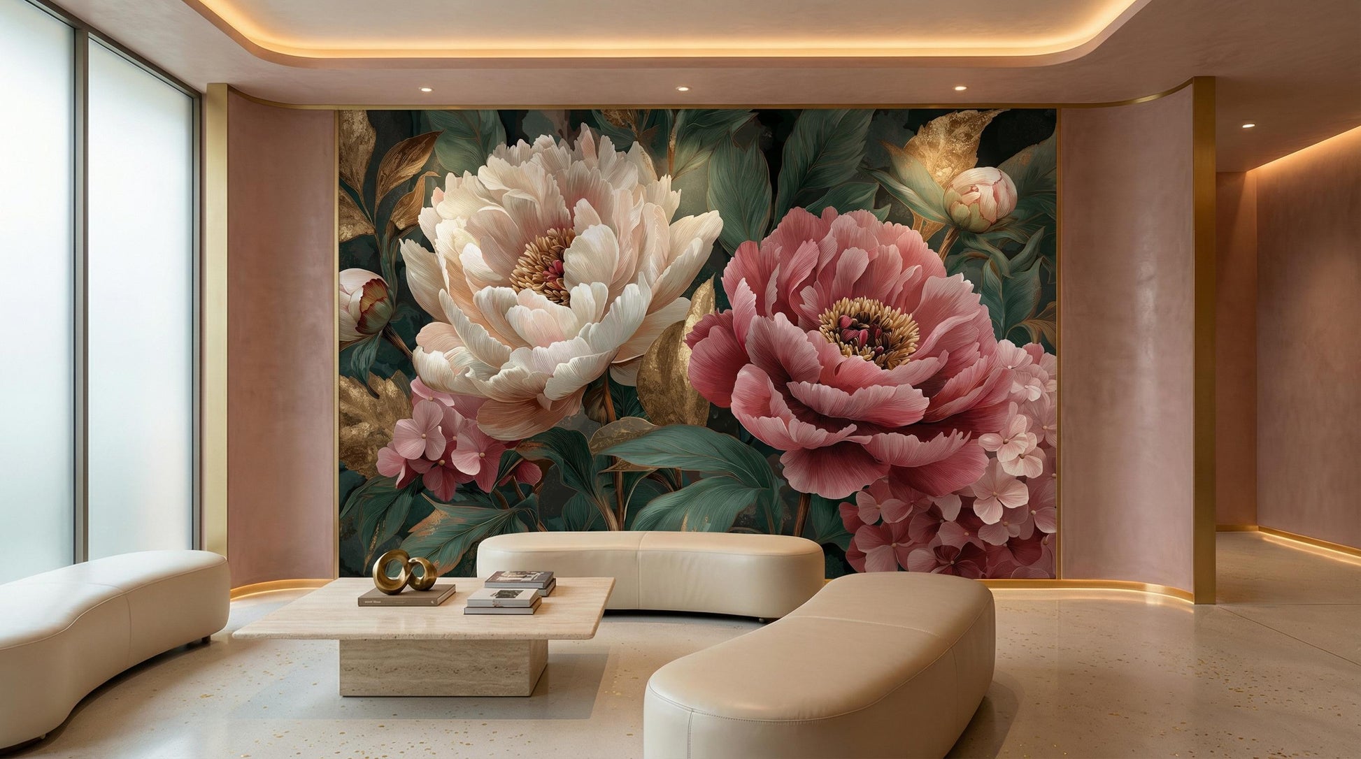 Luxury Floral Art Deep Floral Wallpaper – alternate view, Golden Era Walls