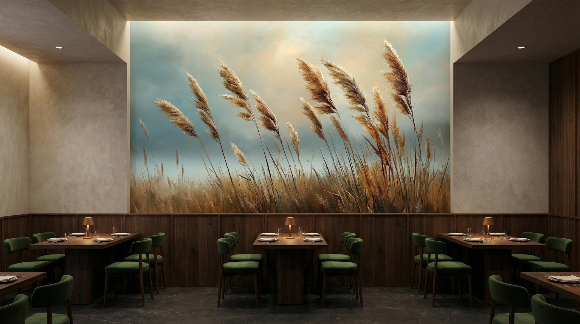 Rustic Meadow Organic Modern Coastal Wallpaper – alternate view, Golden Era Walls