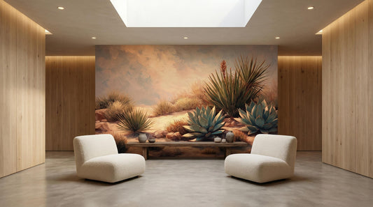 Desert Plants Agave Yucca Wallpaper – detail view, Golden Era Walls