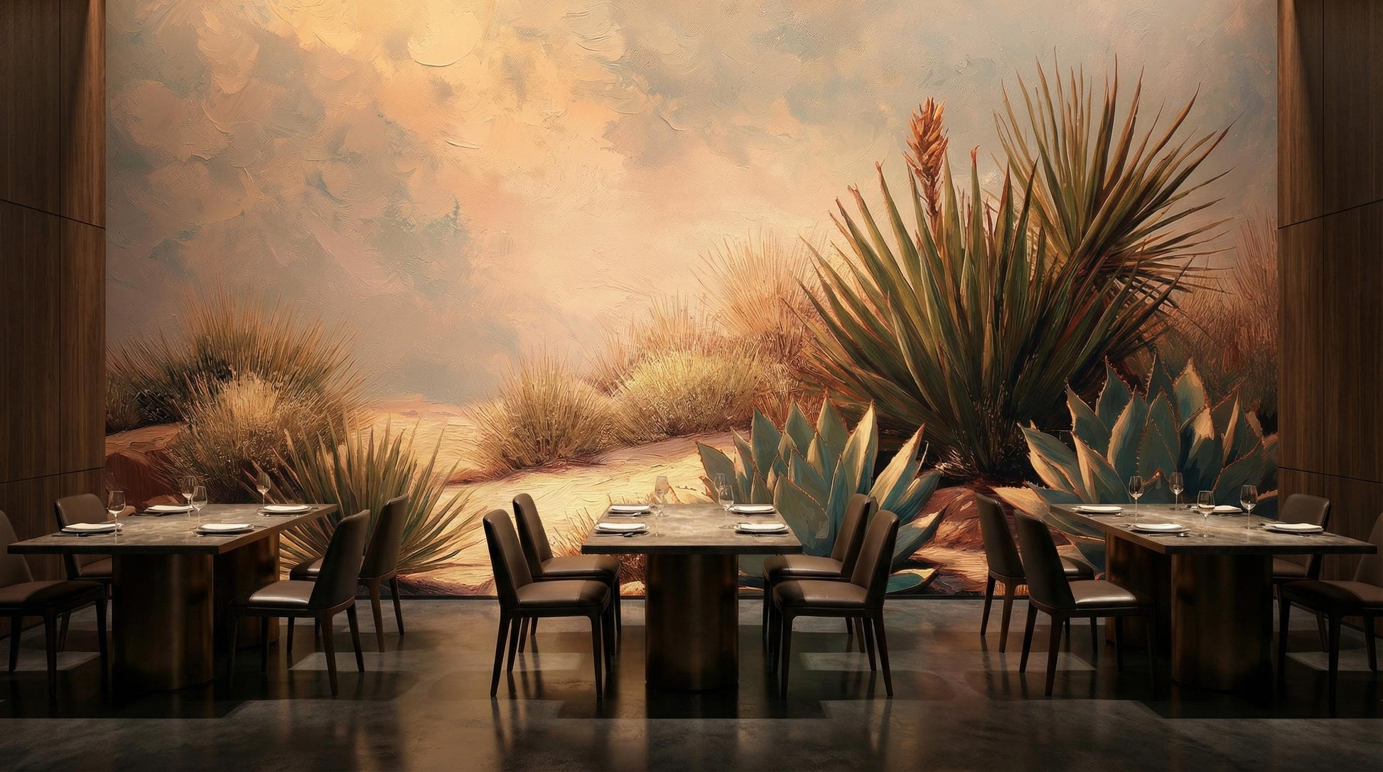 Desert Plants Agave Yucca Wallpaper – alternate view, Golden Era Walls