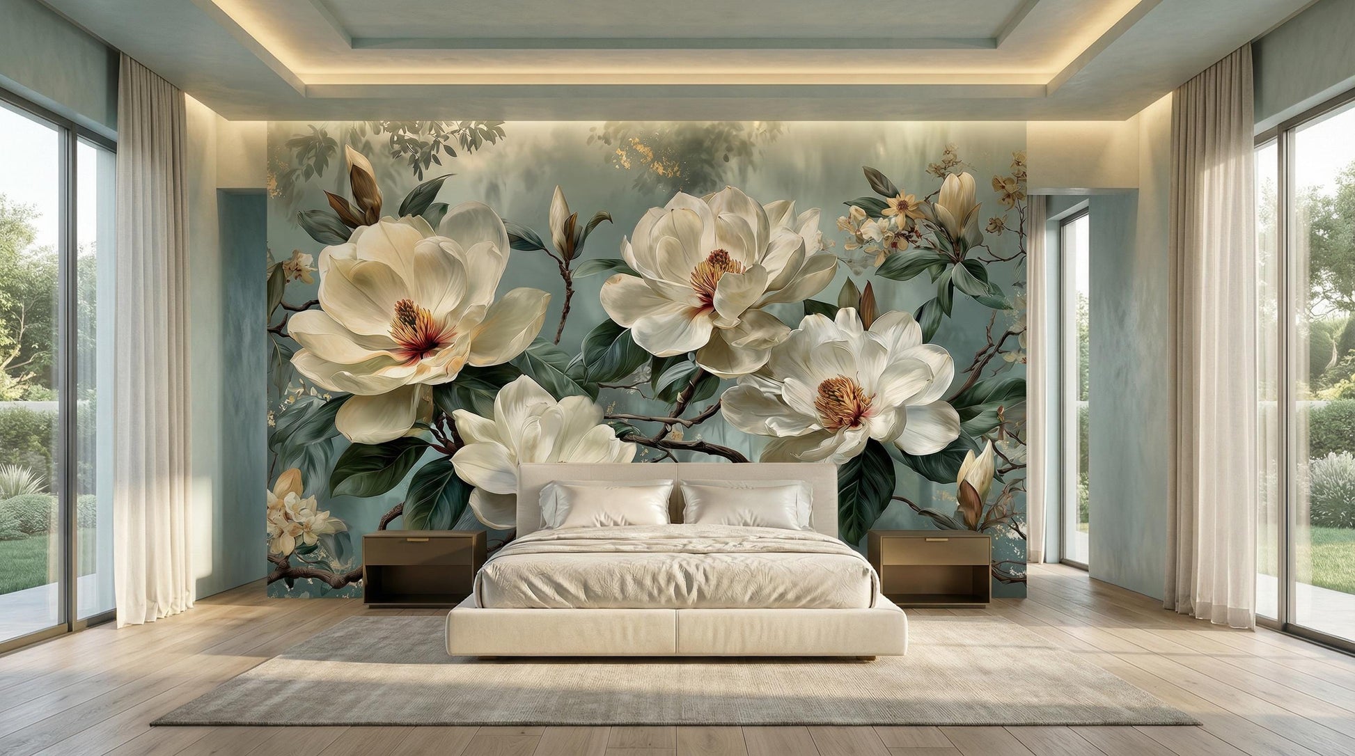 Vintage Oil Painting Style Floral Wallpaper – alternate view, Golden Era Walls