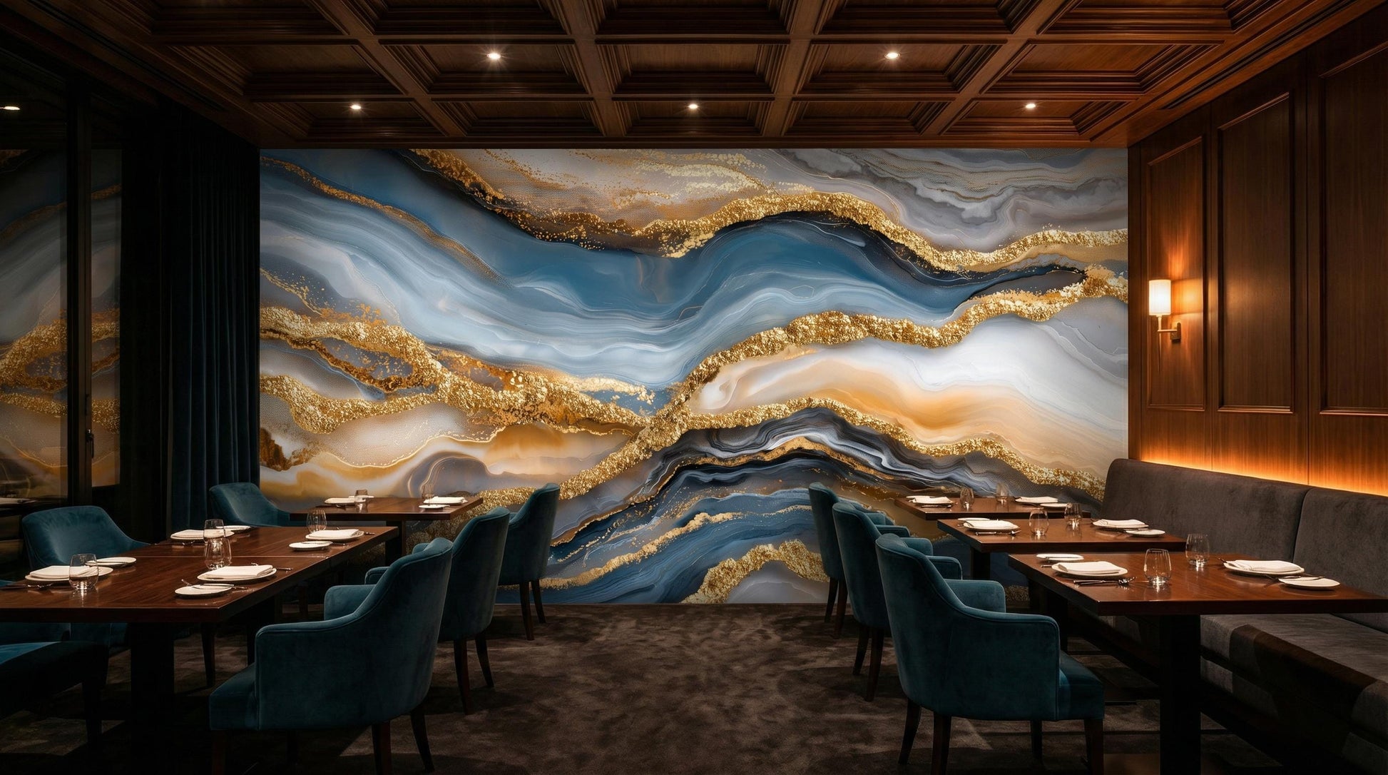 Luxury Liquid Abstract Alcohol Marble Wallpaper – alternate view, Golden Era Walls