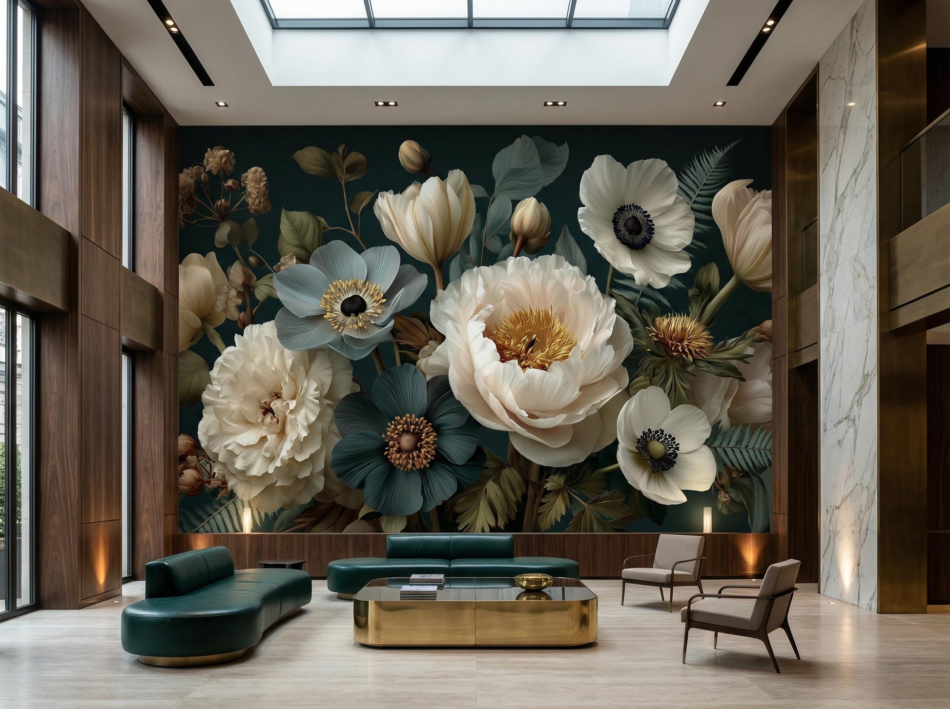 Vintage Dutch Masters Moody Floral Wallpaper – detail view, Golden Era Walls