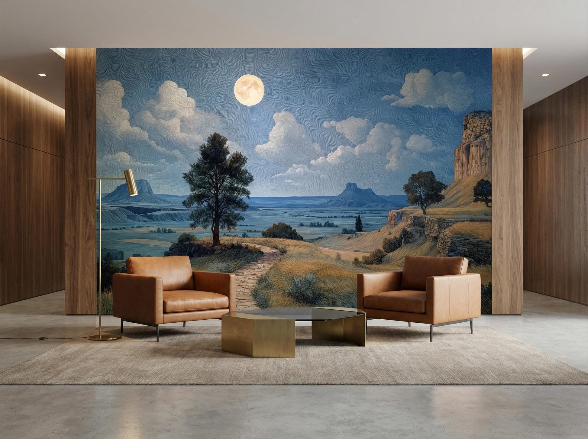 Moody Night Sky Starry Wallpaper – scale reference, Golden Era Walls